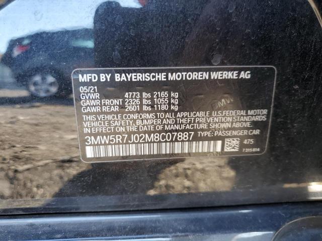 Photo 10 from auction – 2021 BMW 330XI with VIN 3MW5R7J02M8C07887