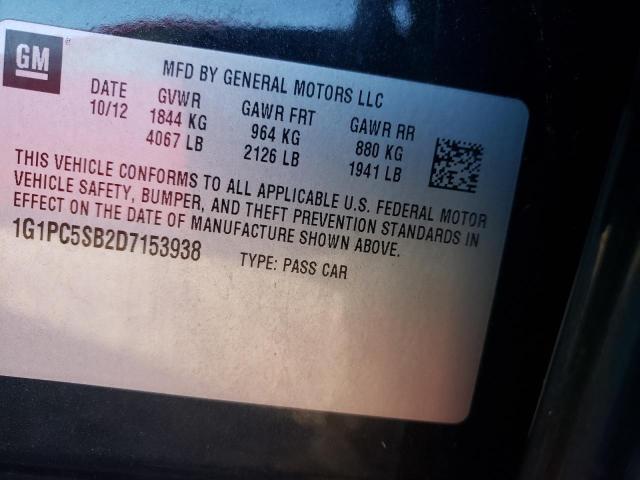 Photo 10 from auction – 2013 CHEVROLET CRUZE LT with VIN 1G1PC5SB2D7153938