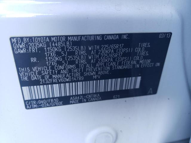 Photo 10 from auction – 2013 TOYOTA RAV4 LE with VIN 2T3ZFREV6DW014789