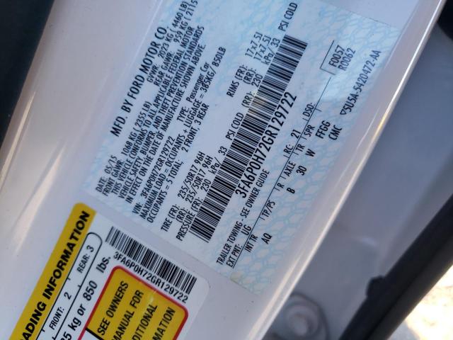 Photo 10 from auction – 2016 FORD FUSION SE with VIN 3FA6P0H72GR129722