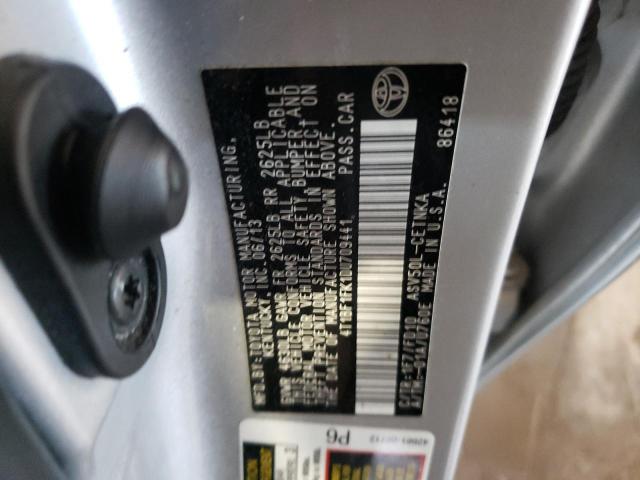 Photo 10 from auction – 2013 TOYOTA CAMRY L with VIN 4T1BF1FK1DU709441
