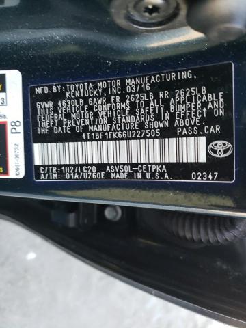 Photo 10 from auction – 2016 TOYOTA CAMRY LE with VIN 4T1BF1FK6GU227505