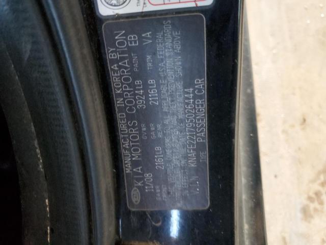 Photo 10 from auction – 2009 KIA SPECTRA EX with VIN KNAFE221795026444