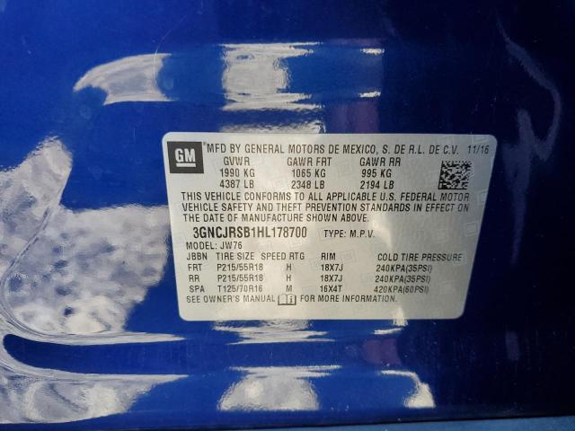 Photo 10 from auction – 2017 CHEVROLET TRAX PREMI with VIN 3GNCJRSB1HL178700