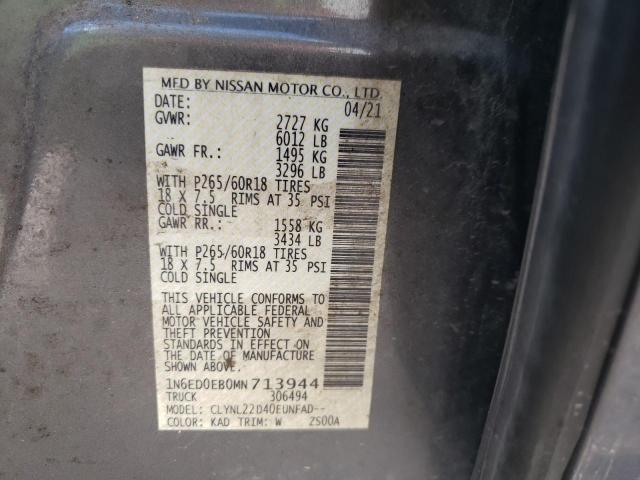 Photo 10 from auction – 2021 NISSAN FRONTIER S with VIN 1N6ED0EB0MN713944