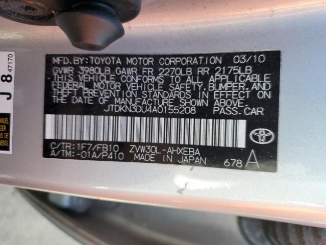 Photo 10 from auction – 2010 TOYOTA PRIUS with VIN JTDKN3DU4A0155208