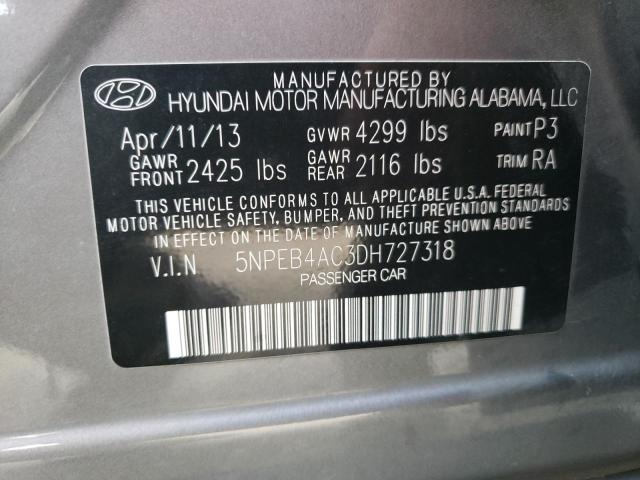 Photo 10 from auction – 2013 HYUNDAI SONATA GLS with VIN 5NPEB4AC3DH727318