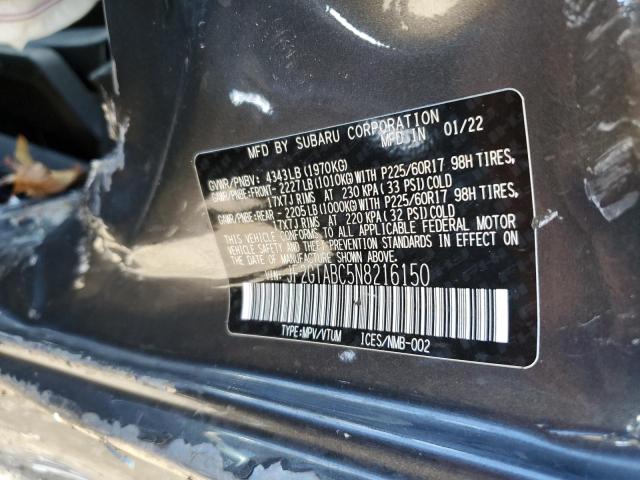 Photo 10 from auction – 2022 SUBARU CROSSTREK with VIN JF2GTABC5N8216150