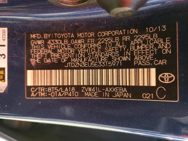 Photo 10 from auction – 2014 TOYOTA PRIUS V with VIN JTDZN3EU5E3315971