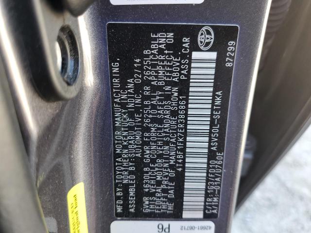 Photo 10 from auction – 2014 TOYOTA CAMRY L with VIN 4T4BF1FK7ER386861