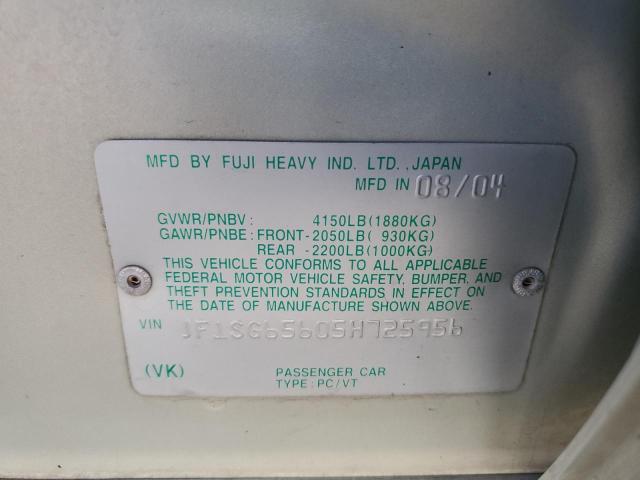 Photo 10 from auction – 2005 SUBARU FORESTER 2 with VIN JF1SG65605H725956