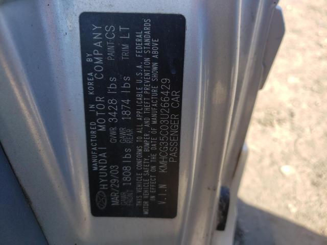 Photo 10 from auction – 2003 HYUNDAI ACCENT GL with VIN KMHCG35C03U266429