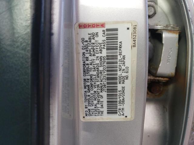 Photo 10 from auction – 2000 TOYOTA ECHO with VIN JTDBT1231Y0037695