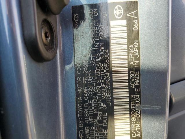 Photo 10 from auction – 2004 TOYOTA CAMRY LE with VIN JTDBE32K340256004