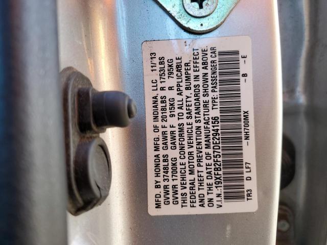 Photo 10 from auction – 2013 HONDA CIVIC LX with VIN 19XFB2F57DE294156