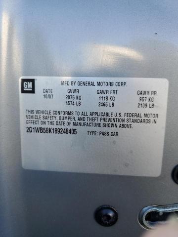 Photo 10 from auction – 2008 CHEVROLET IMPALA LS with VIN 2G1WB58K189248405