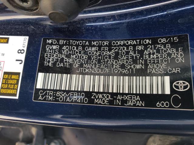 Photo 10 from auction – 2015 TOYOTA PRIUS with VIN JTDKN3DU7F1979611