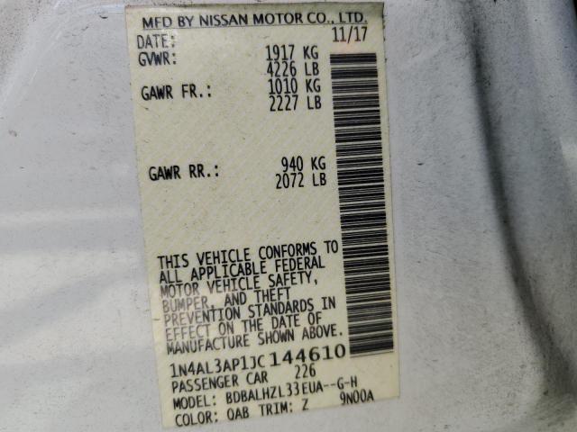 Photo 10 from auction – 2018 NISSAN ALTIMA 2.5 with VIN 1N4AL3AP1JC144610