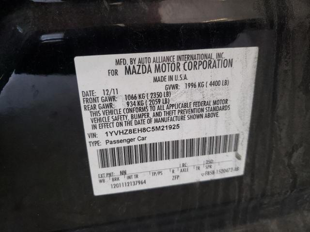 Photo 10 from auction – 2012 MAZDA 6 I with VIN 1YVHZ8EH8C5M21925