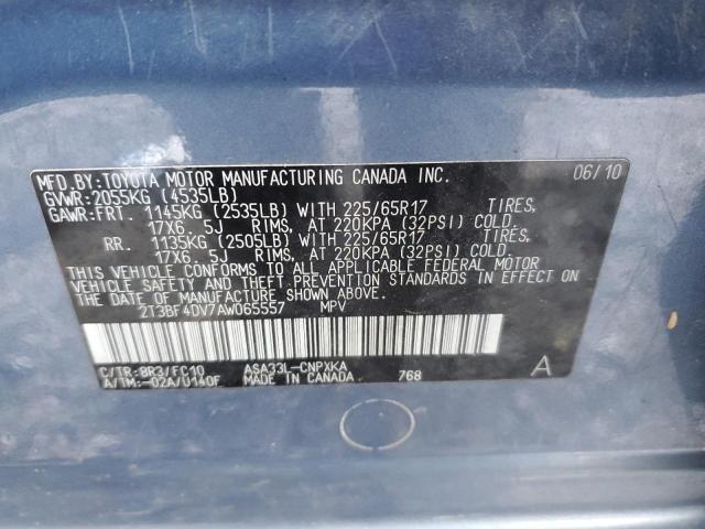 Photo 10 from auction – 2010 TOYOTA RAV4 with VIN 2T3BF4DV7AW065557