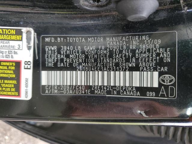 Фото 10 с аукциона – 2010 TOYOTA COROLLA с VIN 2T1BU4EE1AC311372