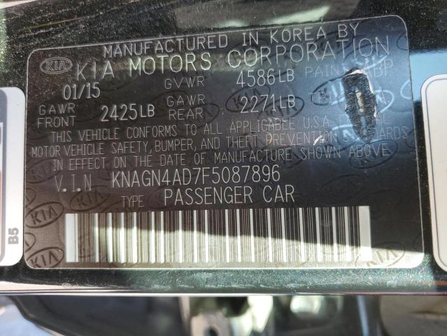 Photo 10 from auction – 2015 KIA OPTIMA HYB with VIN KNAGN4AD7F5087896