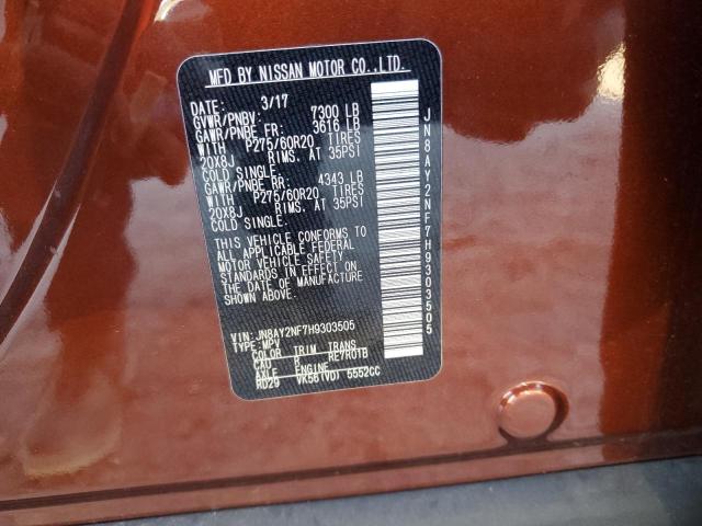 Photo 10 from auction – 2017 NISSAN ARMADA PLA with VIN JN8AY2NF7H9303505