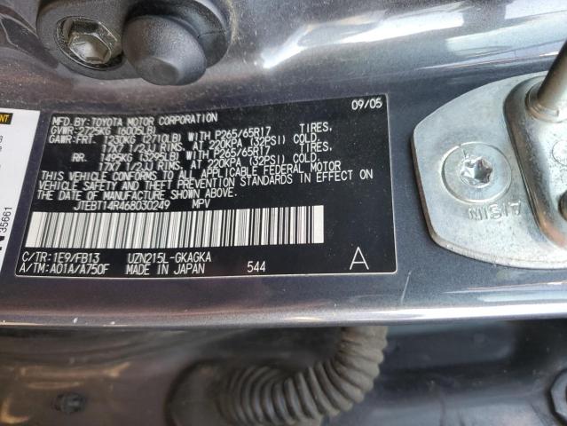 Photo 10 from auction – 2006 TOYOTA 4RUNNER SR with VIN JTEBT14R468030249