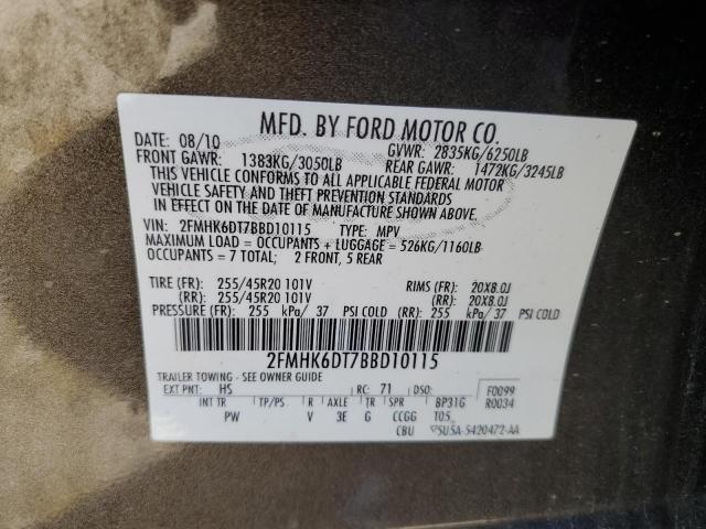 Photo 10 from auction – 2011 FORD FLEX LIMIT with VIN 2FMHK6DT7BBD10115