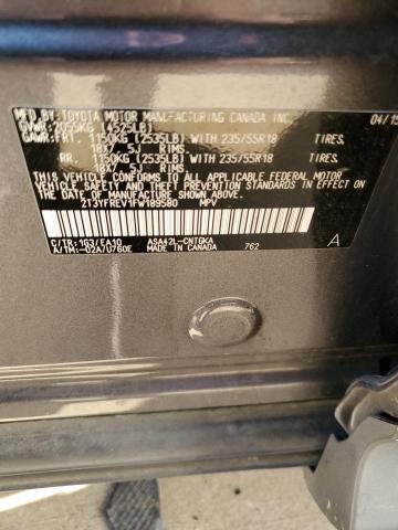 Photo 10 from auction – 2015 TOYOTA RAV4 LIMIT with VIN 2T3YFREV1FW189580