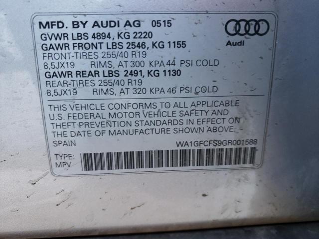 Photo 10 from auction – 2016 AUDI Q3 PRESTIG with VIN WA1GFCFS9GR001588