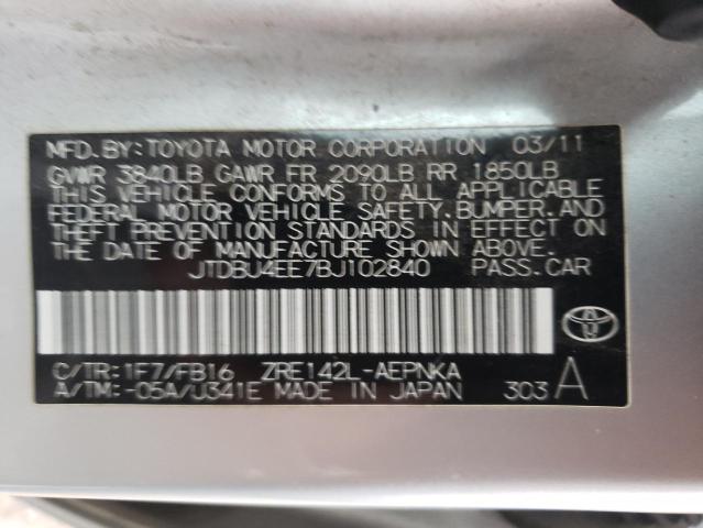 Photo 10 from auction – 2011 TOYOTA COROLLA with VIN JTDBU4EE7BJ102840