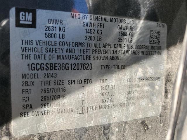 Photo 10 from auction – 2016 CHEVROLET COLORADO with VIN 1GCGSBE36G1207620