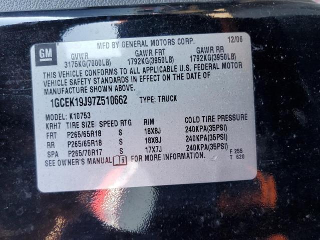 Photo 10 from auction – 2007 CHEVROLET SILVERADO with VIN 1GCEK19J97Z510662