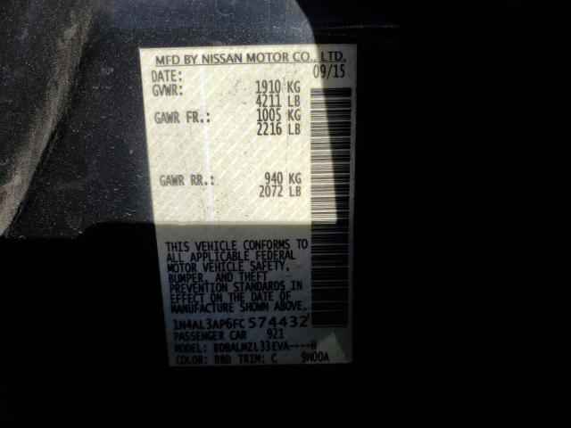 Photo 10 from auction – 2015 NISSAN ALTIMA 2.5 with VIN 1N4AL3AP6FC574432
