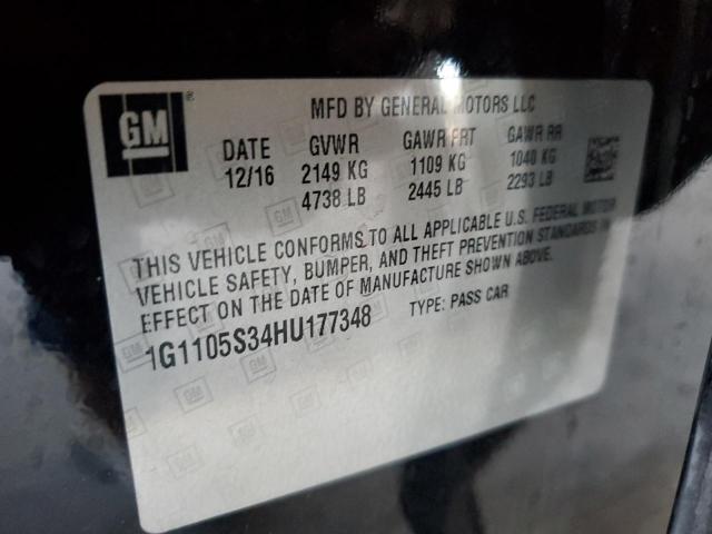 Photo 10 from auction – 2017 CHEVROLET IMPALA LT with VIN 1G1105S34HU177348