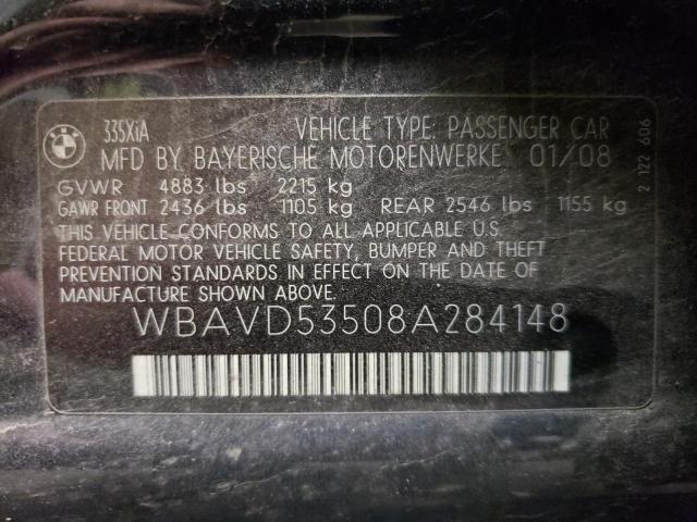 Photo 10 from auction – 2008 BMW 335 XI with VIN WBAVD53508A284148