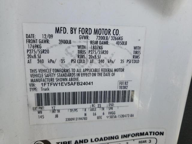 Photo 10 from auction – 2010 FORD F150 SUPER with VIN 1FTFW1EV5AFB24041