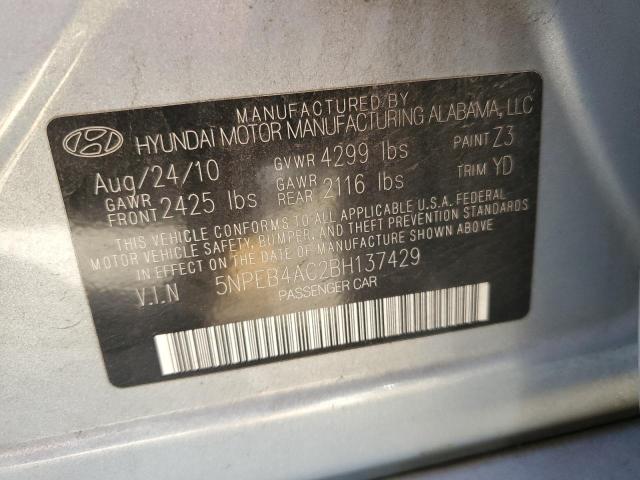 Photo 10 from auction – 2011 HYUNDAI SONATA GLS with VIN 5NPEB4AC2BH137429