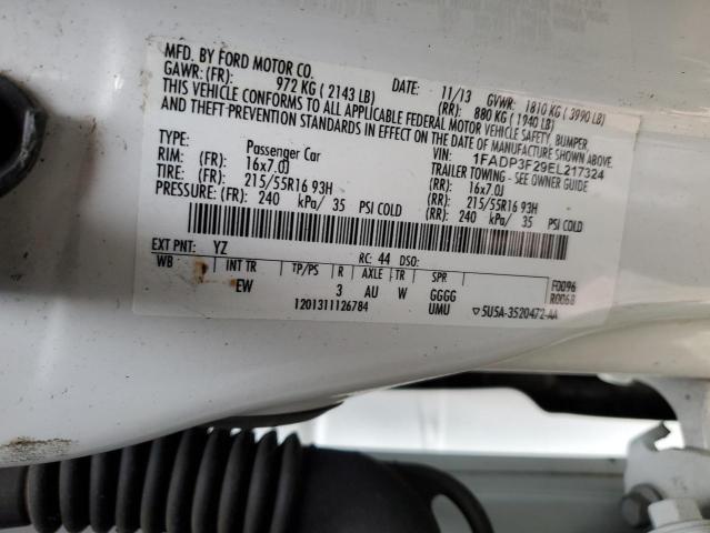 Photo 10 from auction – 2014 FORD FOCUS SE with VIN 1FADP3F29EL217324