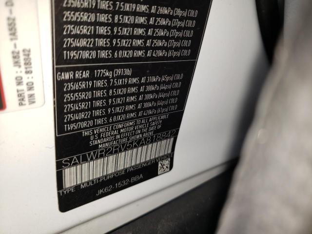 Photo 10 from auction – 2019 LAND ROVER RANGE ROVE with VIN SALWR2RV5KA818842