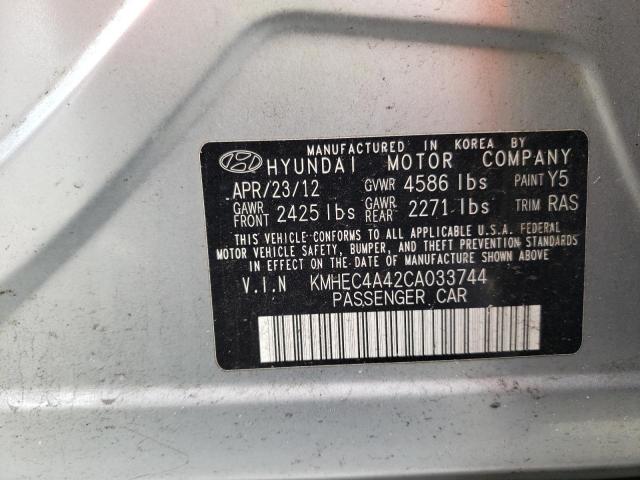 Photo 10 from auction – 2012 HYUNDAI SONATA HYB with VIN KMHEC4A42CA033744