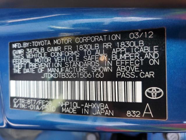 Photo 10 from auction – 2012 TOYOTA PRIUS C with VIN JTDKDTB32C1506160