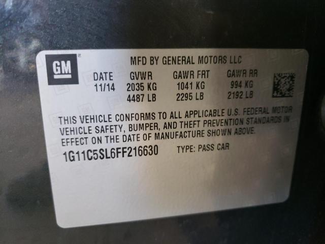 Photo 10 from auction – 2015 CHEVROLET MALIBU 1LT with VIN 1G11C5SL6FF216630