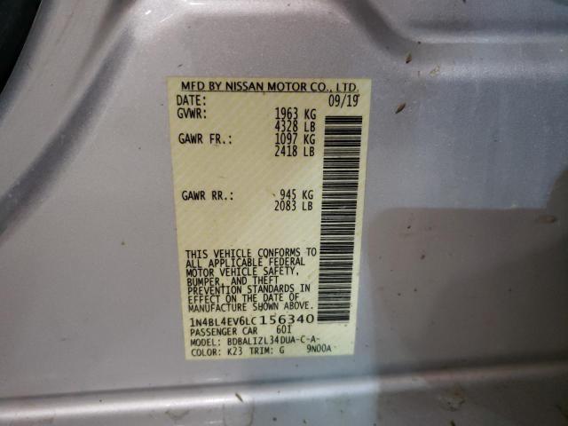 Photo 10 from auction – 2020 NISSAN ALTIMA SL with VIN 1N4BL4EV6LC156340