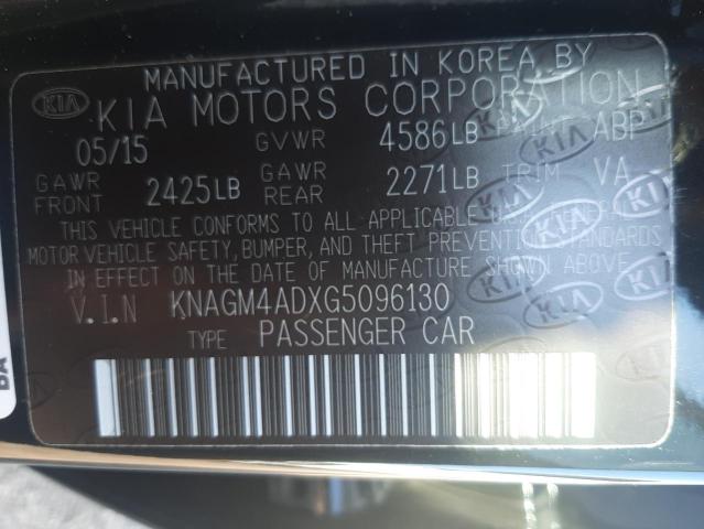 Photo 10 from auction – 2016 KIA OPTIMA HYB with VIN KNAGM4ADXG5096130