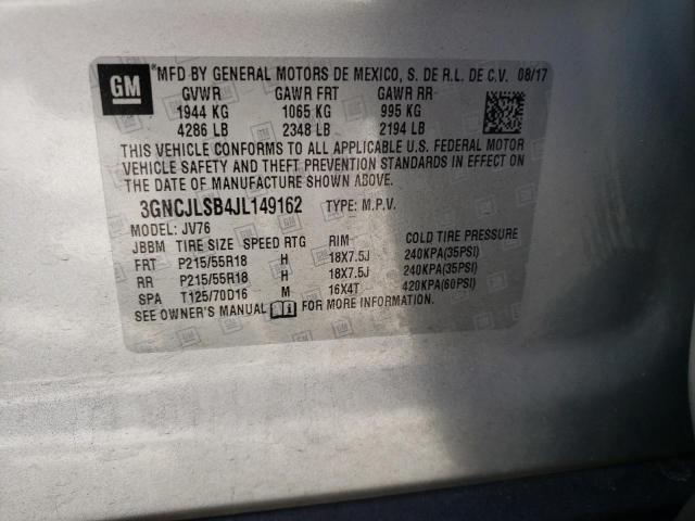 Photo 10 from auction – 2018 CHEVROLET TRAX 1LT with VIN 3GNCJLSB4JL149162