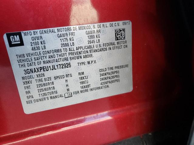 Photo 10 from auction – 2018 CHEVROLET EQUINOX PR with VIN 3GNAXPEU1JL172926