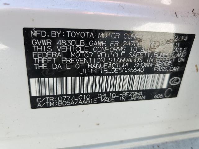 Photo 10 from auction – 2014 LEXUS GS 350 with VIN JTHBE1BL5E5036640