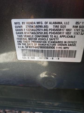 Photo 10 from auction – 2011 HONDA PILOT LX with VIN 5FNYF4H29BB088906